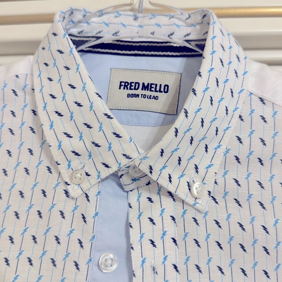 Fred Mello Linen Shirt Size 10 & 14 - Picture 6 of 6